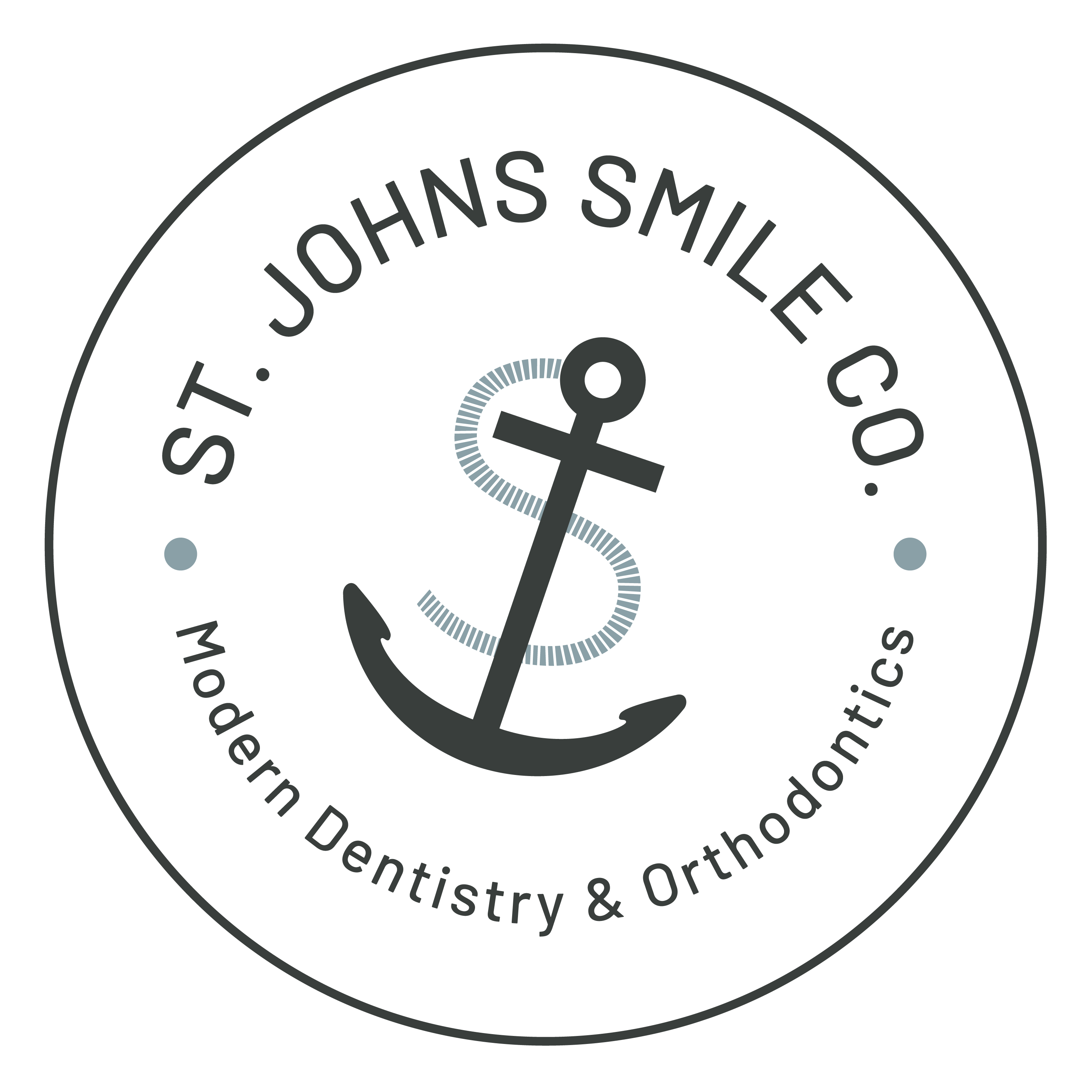 St. Johns Smile Co. logo with an anchor