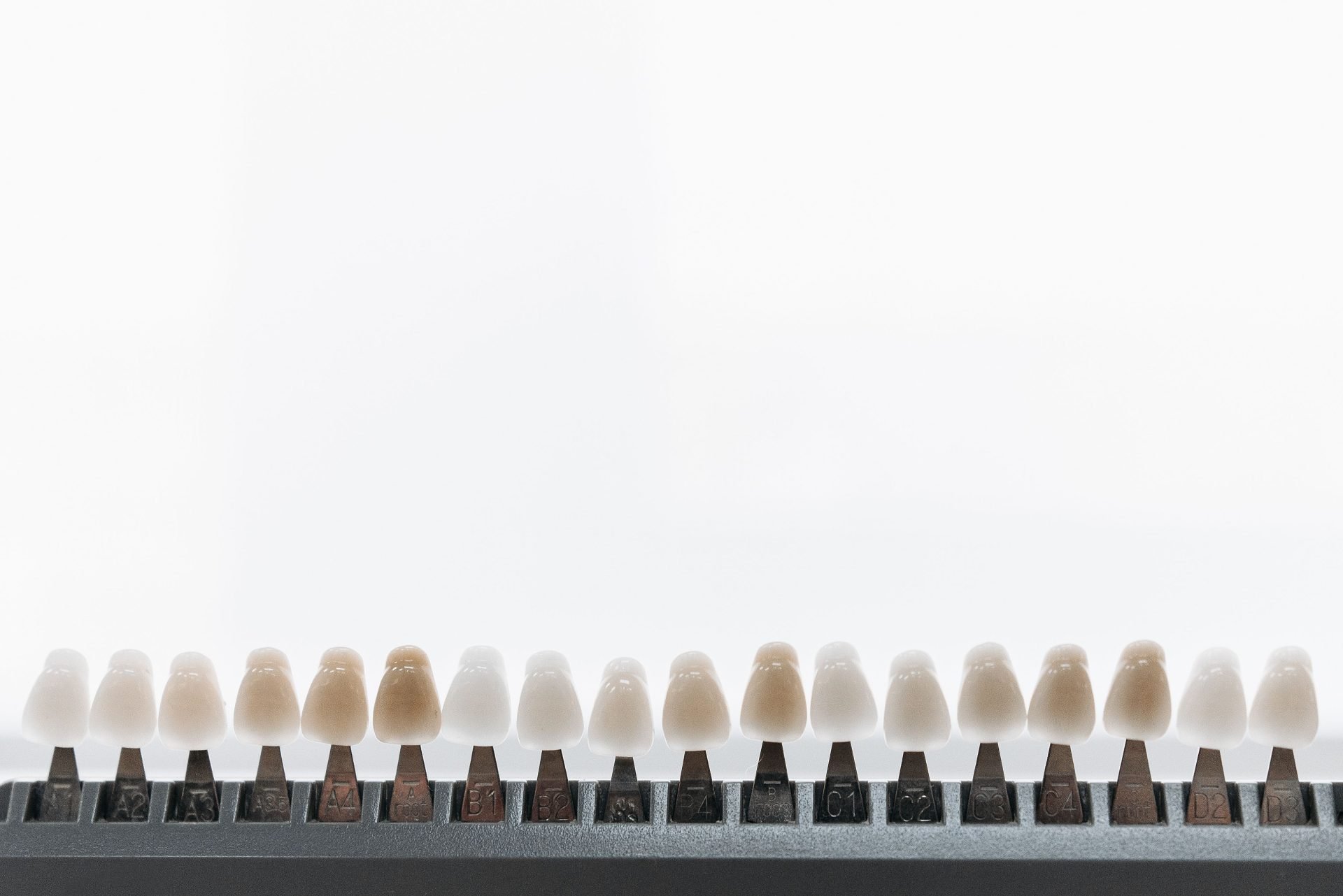 Minimal dental shade guide used for cosmetic dentistry planning